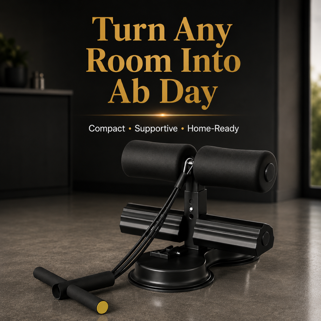 Sit Up Bar with Suction Cup | Ankle Support Home Ab Workout Aid | Core Trainer for Floor Exercise | Indoor Gym Helper