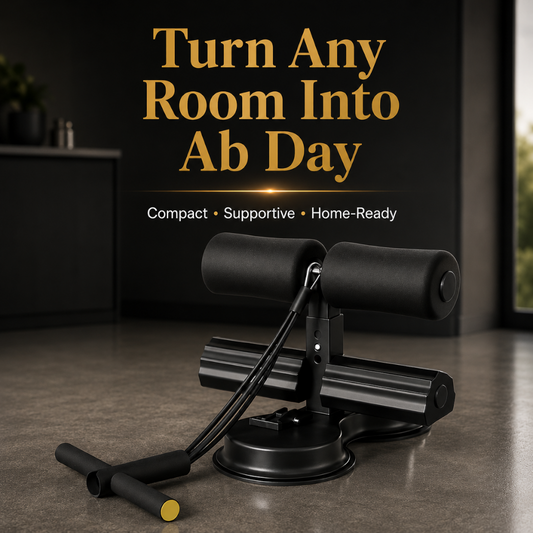 Sit Up Bar with Suction Cup | Ankle Support Home Ab Workout Aid | Core Trainer for Floor Exercise | Indoor Gym Helper