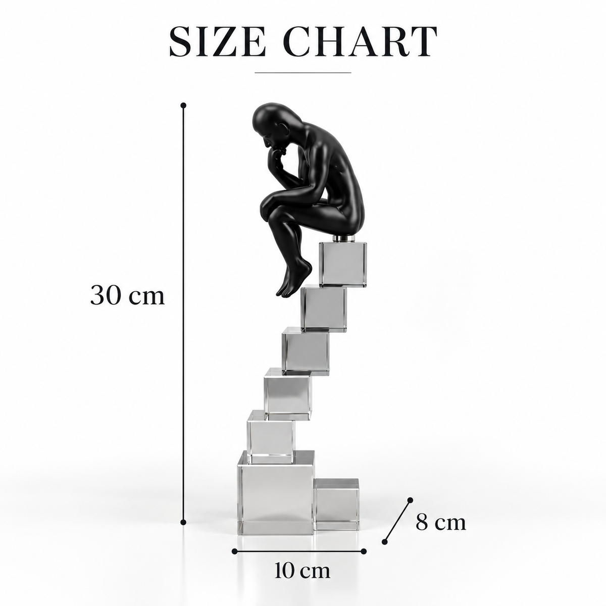 Crystal Ladder Thinker Figurine | Abstract Climbing Sculpture | Modern Desk Ornament | Decorative Statue for Living Room Shelf Office Decor
