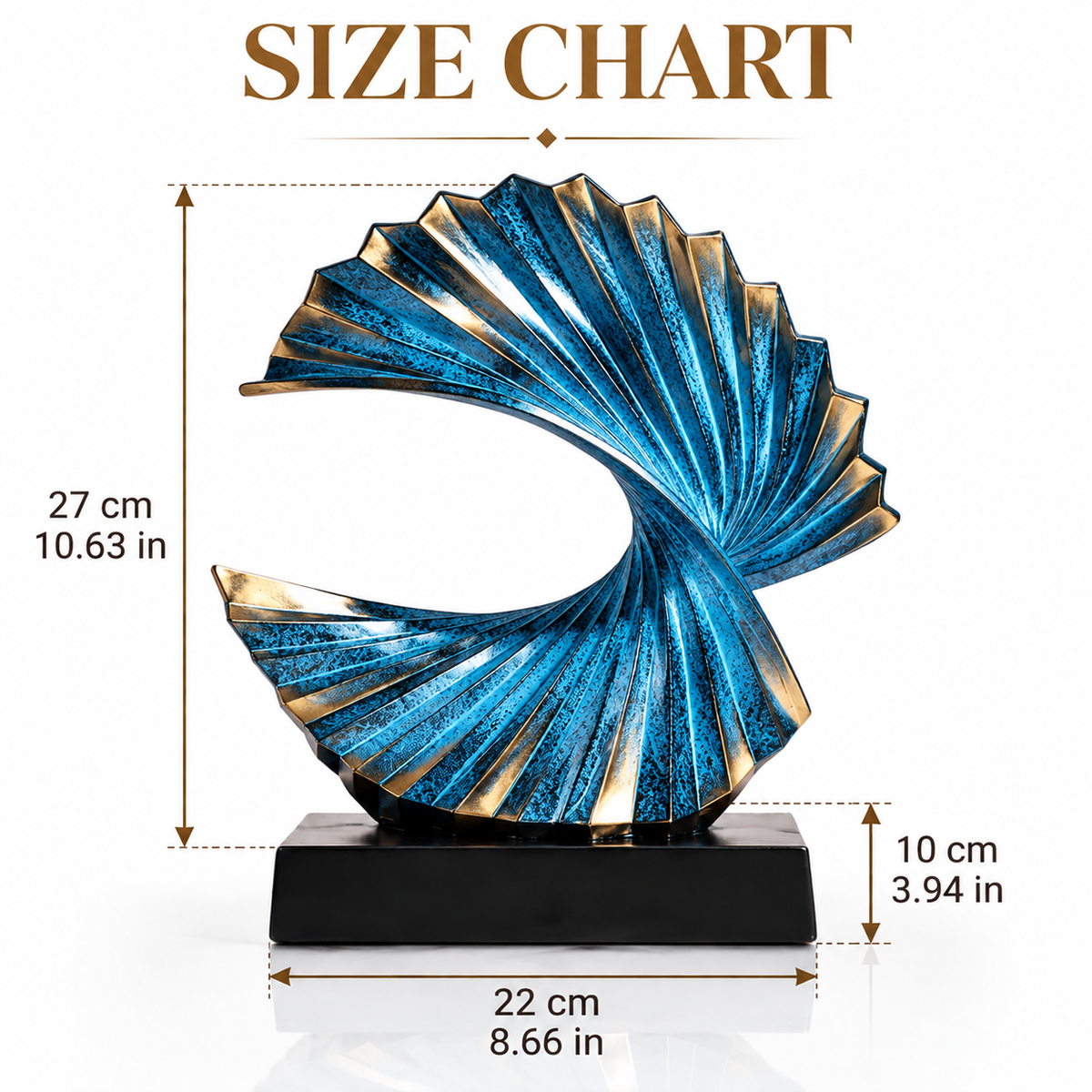 Abstract Wave Resin Sculpture | Modern Art Figurine Home Decor | Elegant Desktop Accent For Living Room Bedroom Study