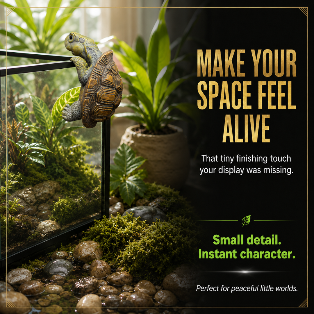 Lifelike Miniature Turtle Ornaments – Garden & Aquarium Decoration