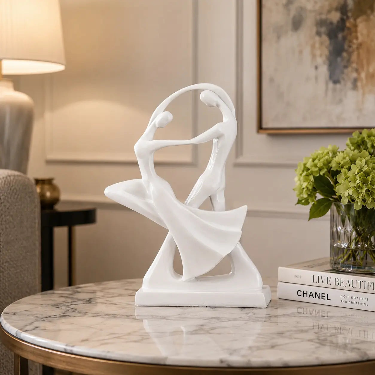 Abstract Dancer Sculpture | Couple Dance Ornament | Modern Desktop Decor | Shelf Accent | Home Office Table Figurine Jumartins