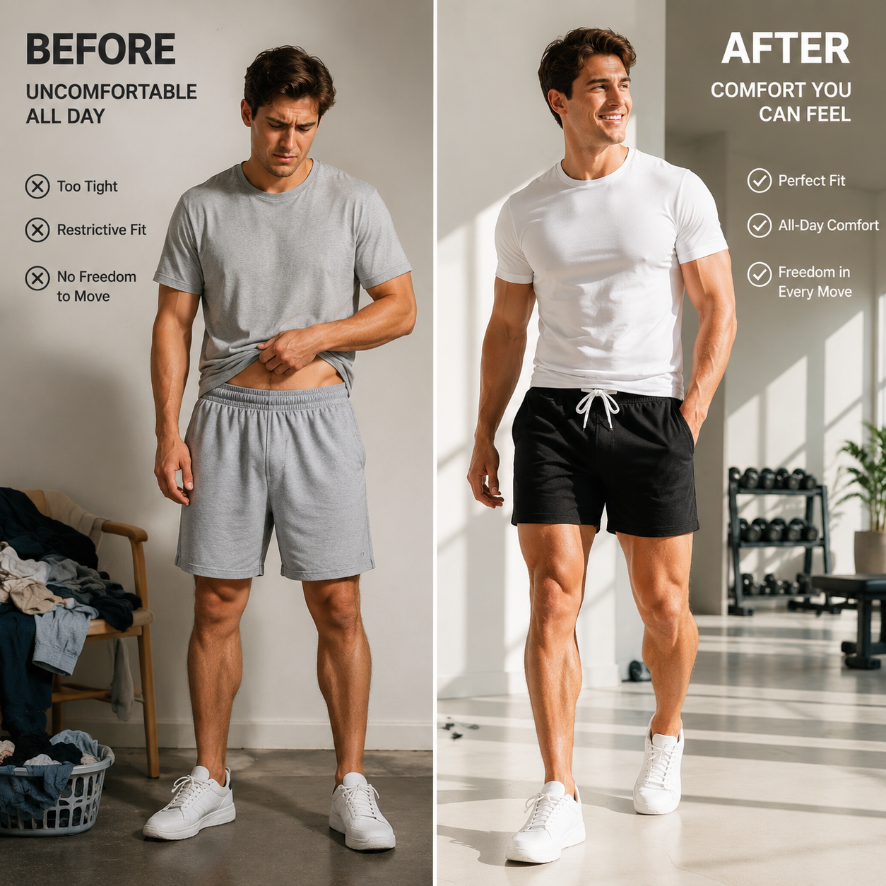 Men Gym Shorts | Casual Sport Shorts | Elastic Waist Shorts | Running Workout Shorts | Summer Activewear Shorts | 2 Piece Shorts Set