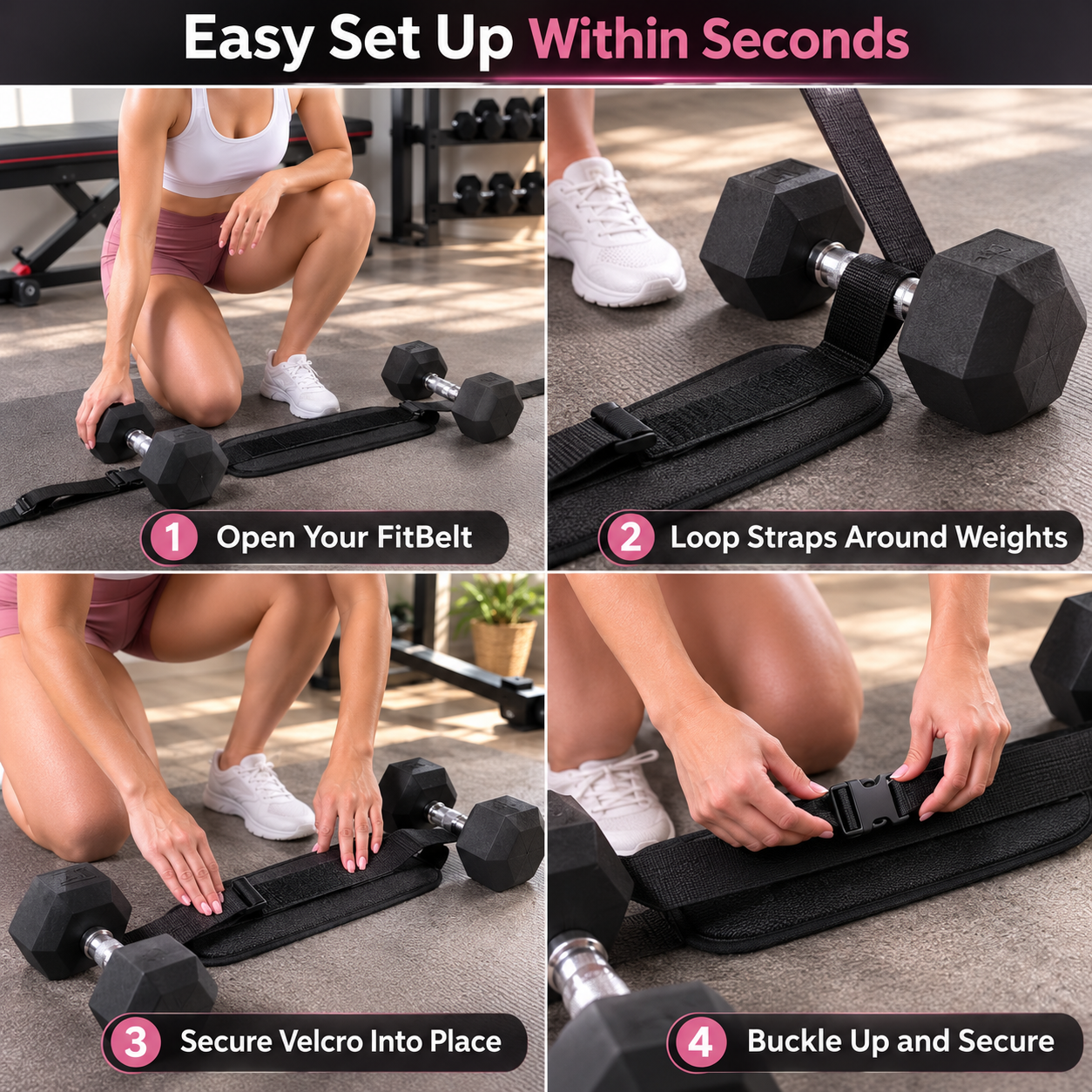 Dumbbell Hip Thrust Belt | Weighted Waist Workout Strap | Lower Body Training Gear | Home Gym Exercise Accessory