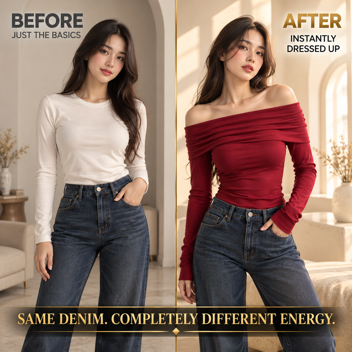 Burgundy Off SShoulder Long Sleeve Top, Foldover Neckline Fitted Women’s Shirt, Ruched Bardot Going Out Top, Date Night Blouse