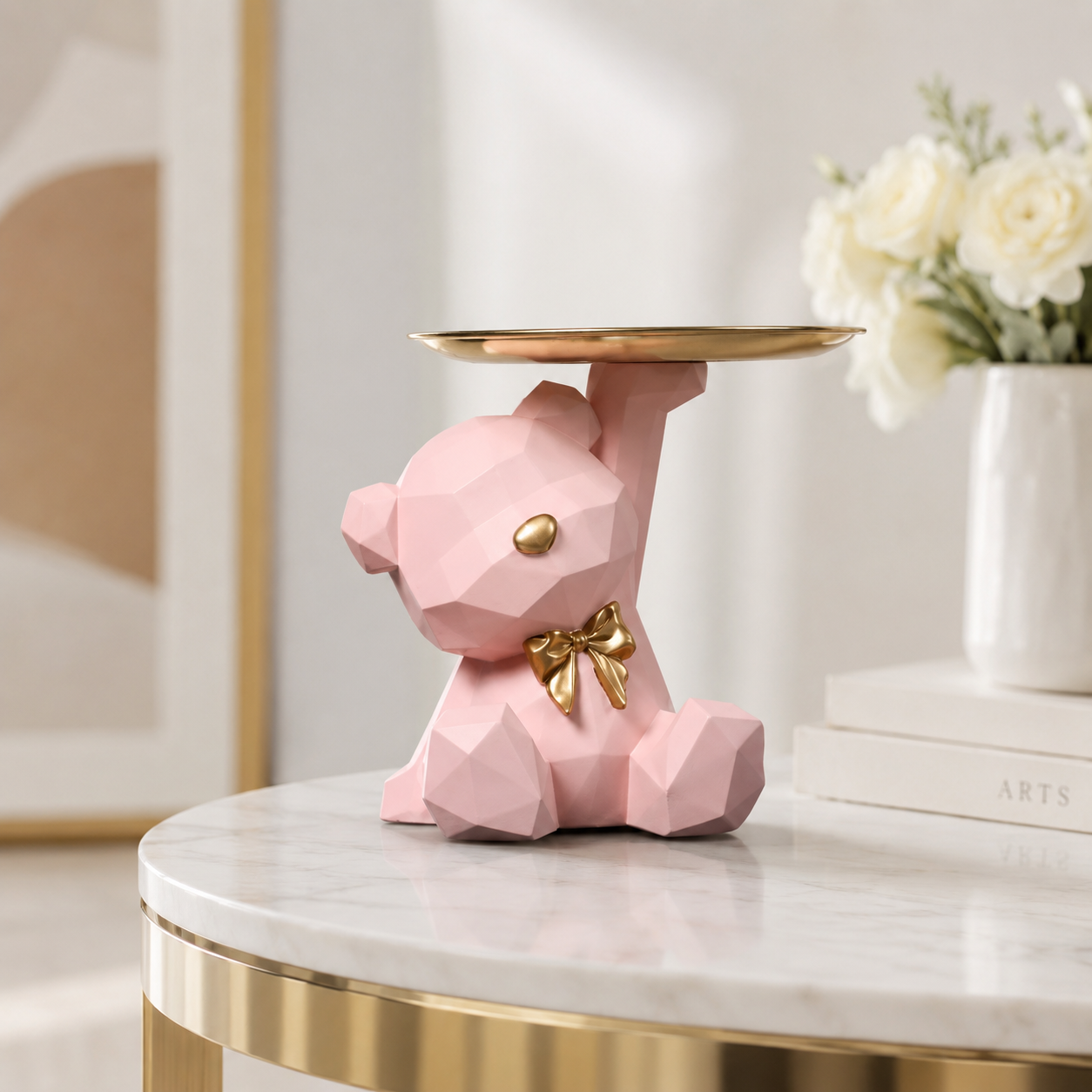 Cute Bear Jewelry Tray Organizer – Aesthetic Vanity Decor, Ring Holder, Key Dish, Small Item Storage for Desk & Nightstand