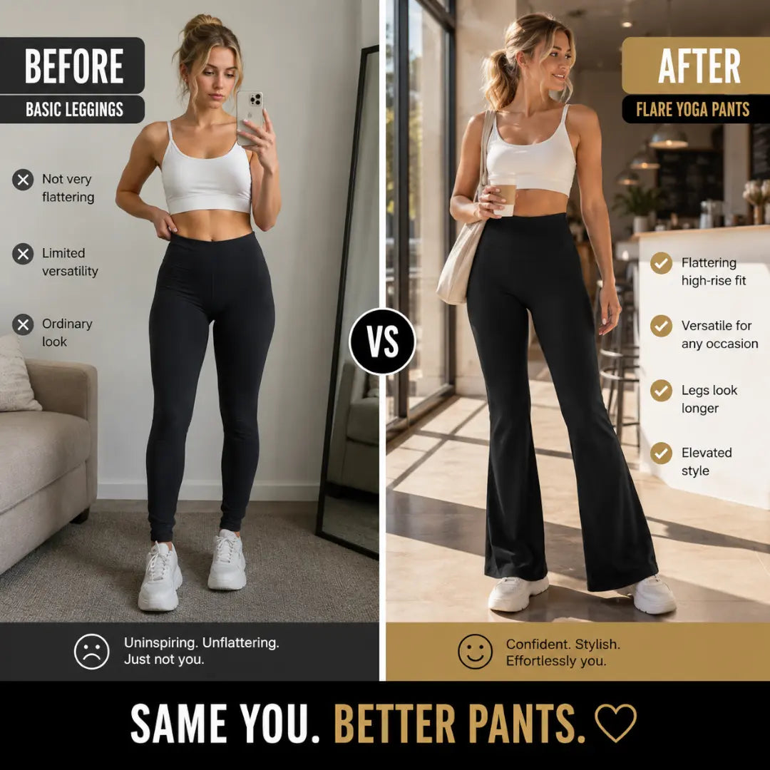 Naked High Waisted Pants | Waist Cinching Fit | Hip Lifting Yoga Pants | Elastic Bell Bottom Pants Jumartins