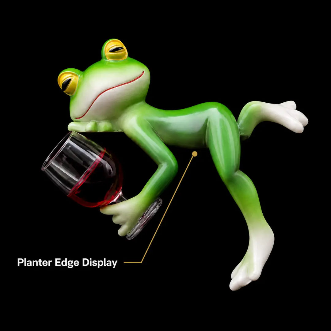 Wine Frog Pot Hanger, Frog Planter Decor, Garden Frog Gift, Funny Frog Figurine Jumartins