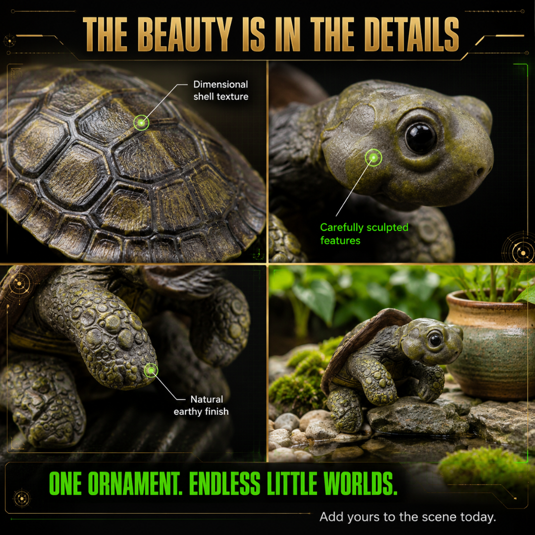 Lifelike Miniature Turtle Ornaments – Garden & Aquarium Decoration