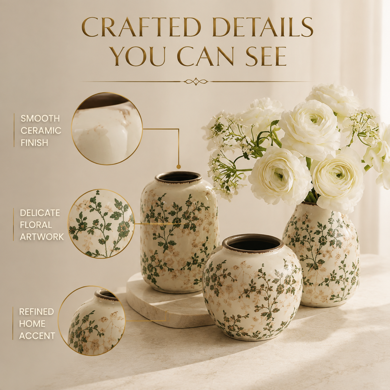 Ceramic Vase Home Decor | Handmade Flower Display Vase | Bohemian Table Decoration | Living Room Accent Piece | Dried Flower Holder