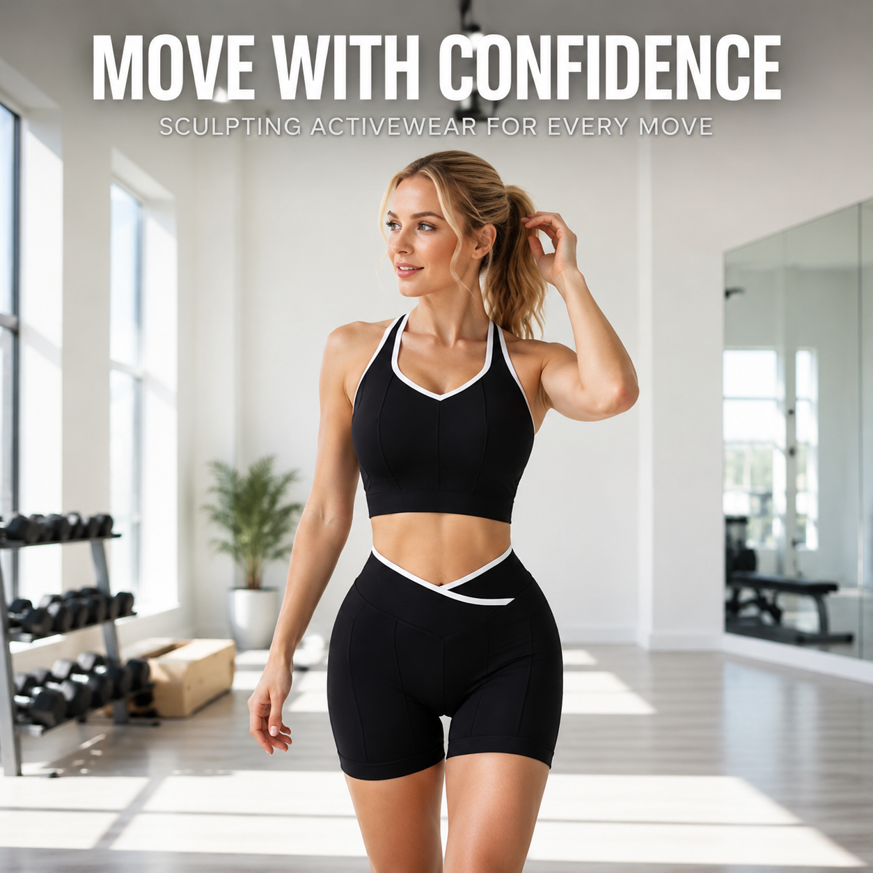 Women Workout Set | Halter Top Shorts Set | High Waist Yoga Outfit | Two Piece Activewear Set | Fitness Gym Clothing