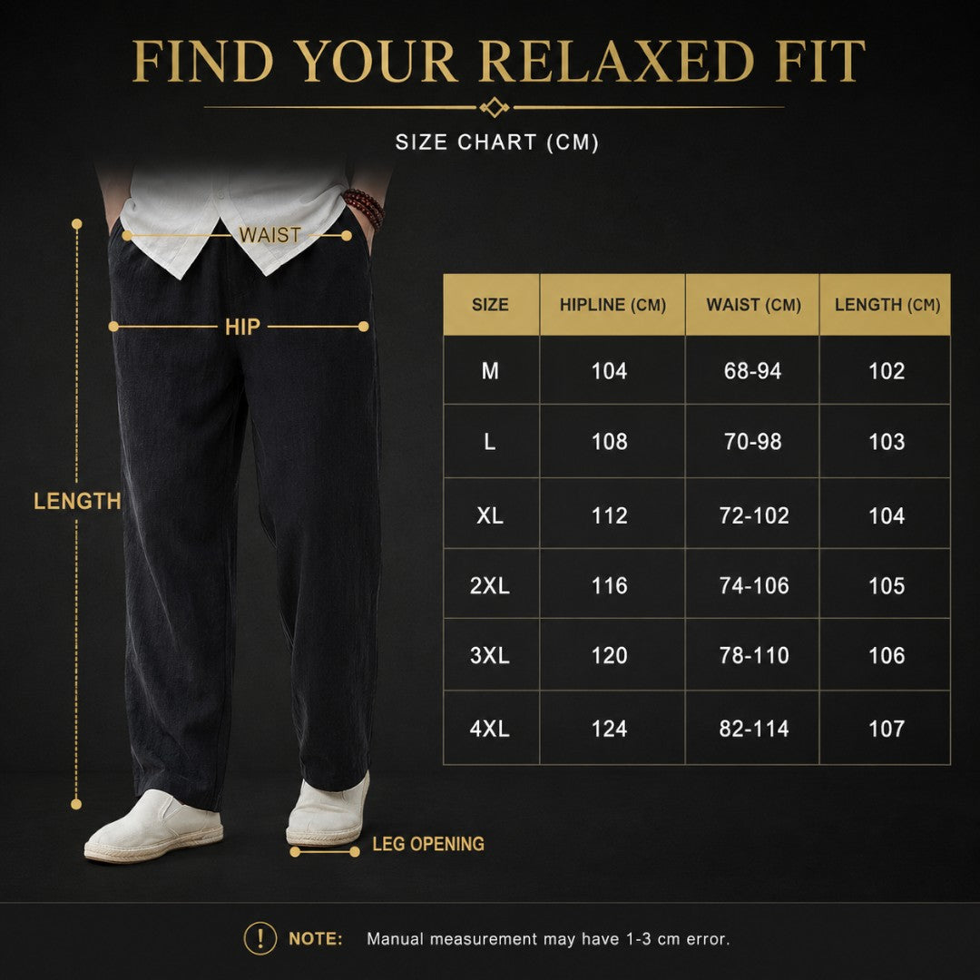 Men's Cotton Linen Pants | Loose Beach Trousers | Relaxed Wide Leg Pants | Casual Summer Bottoms | Resort Vacation Wear