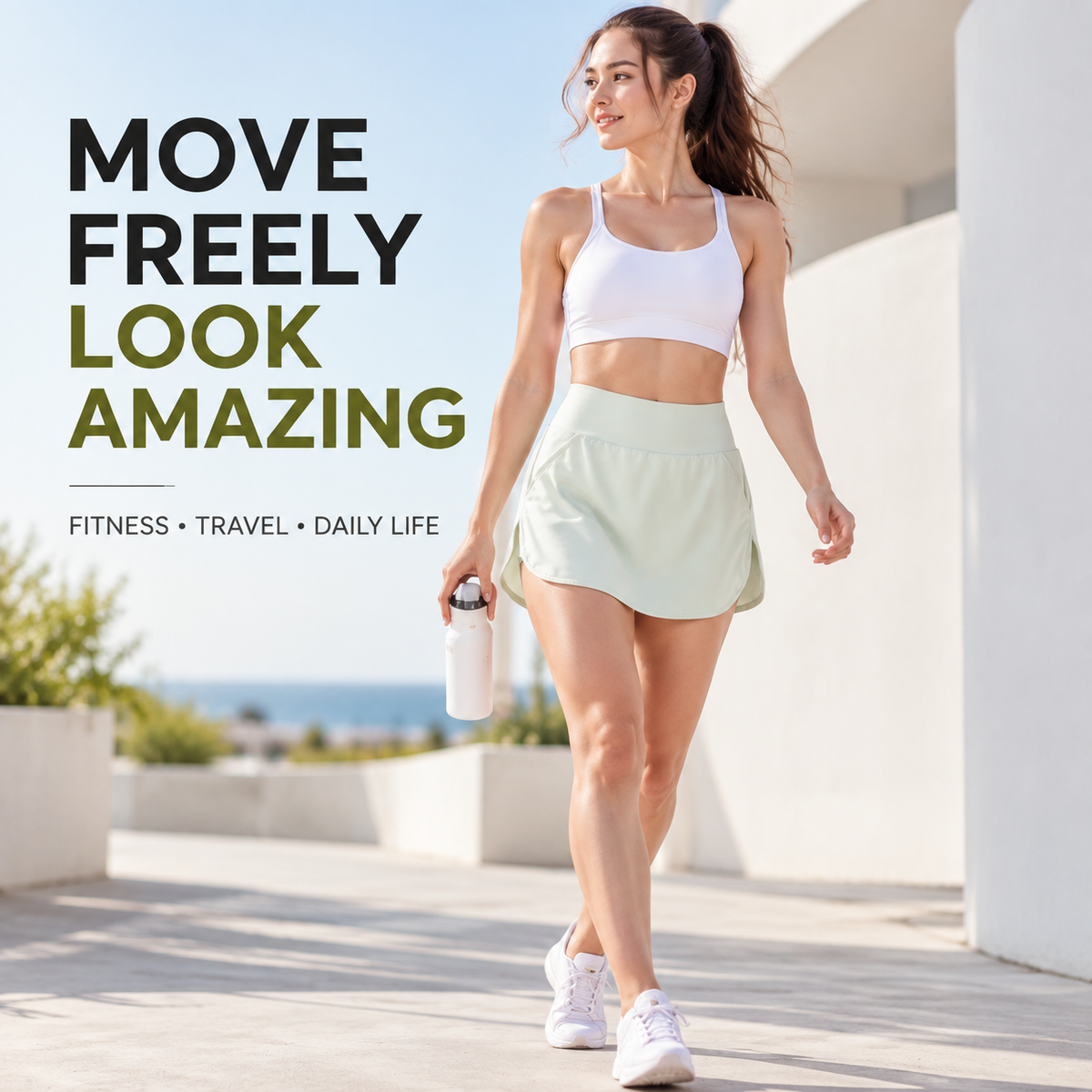 Women's Tennis Skirt High Waist Athletic Skort Yoga Workout Skirt Sports Fitness Bottom Active Lifestyle Wear