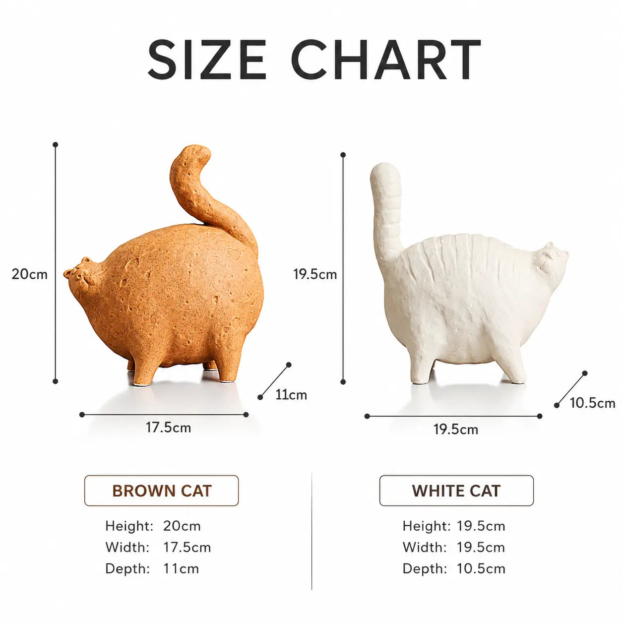 Ceramic Cat Sculpture| Abstract Kitten Table Decor | Modern Animal Shelf Accent | Living Room Ornament | Cat Lover Gift Jumartins