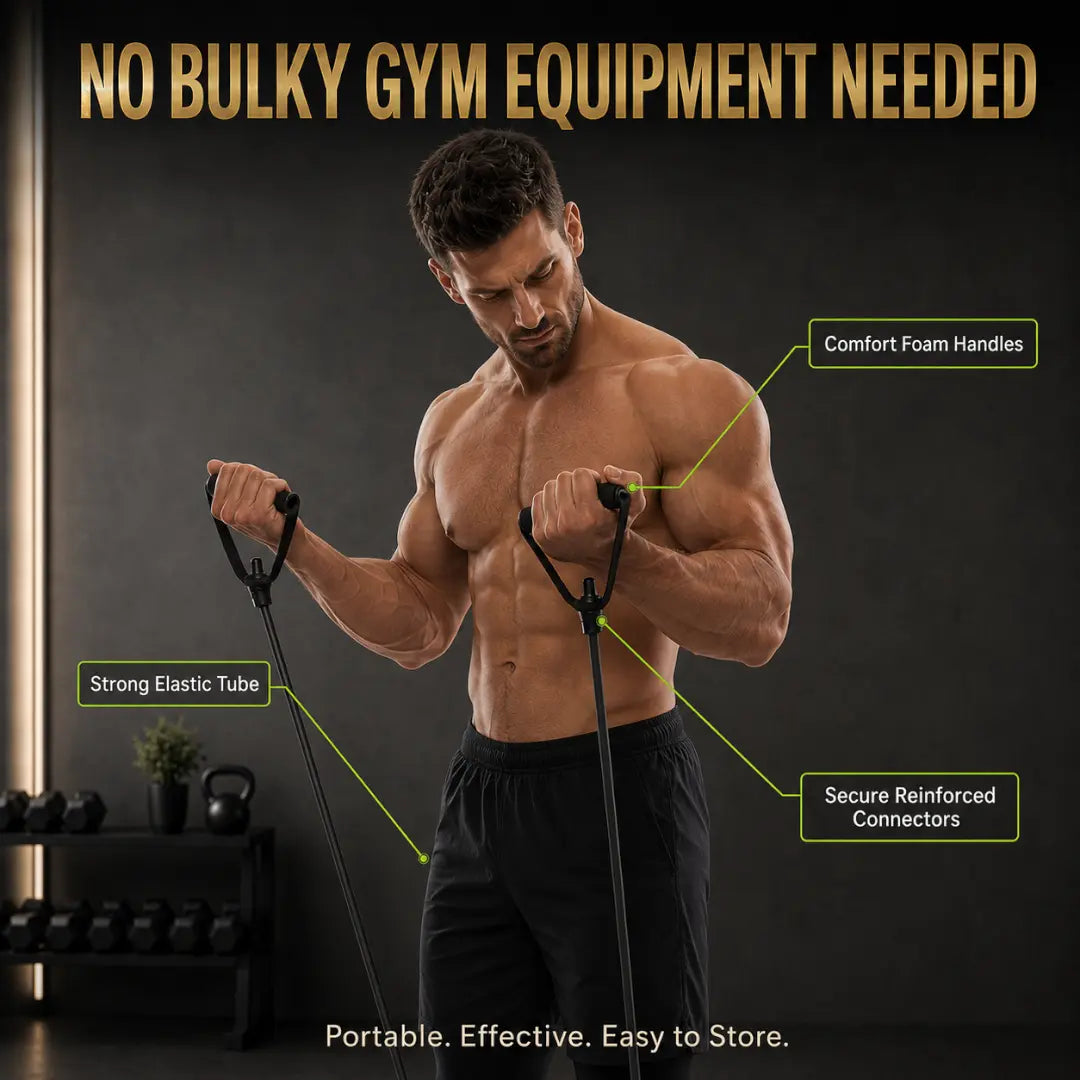 Resistance Bands with Handles | Exercise Tube Set | Home Workout Gear | Full Body Strength Training Equipment Jumartins