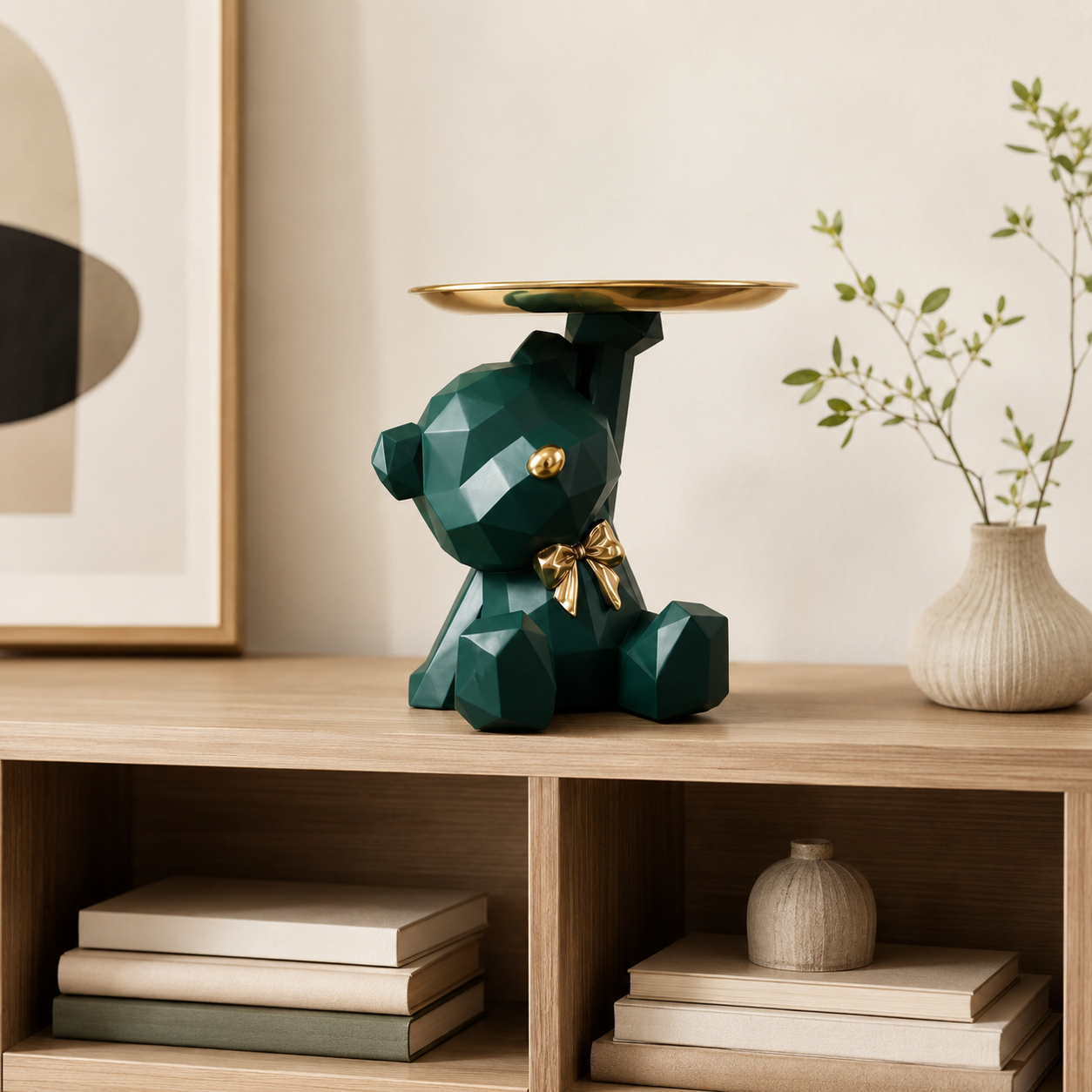 Cute Bear Jewelry Tray Organizer – Aesthetic Vanity Decor, Ring Holder, Key Dish, Small Item Storage for Desk & Nightstand