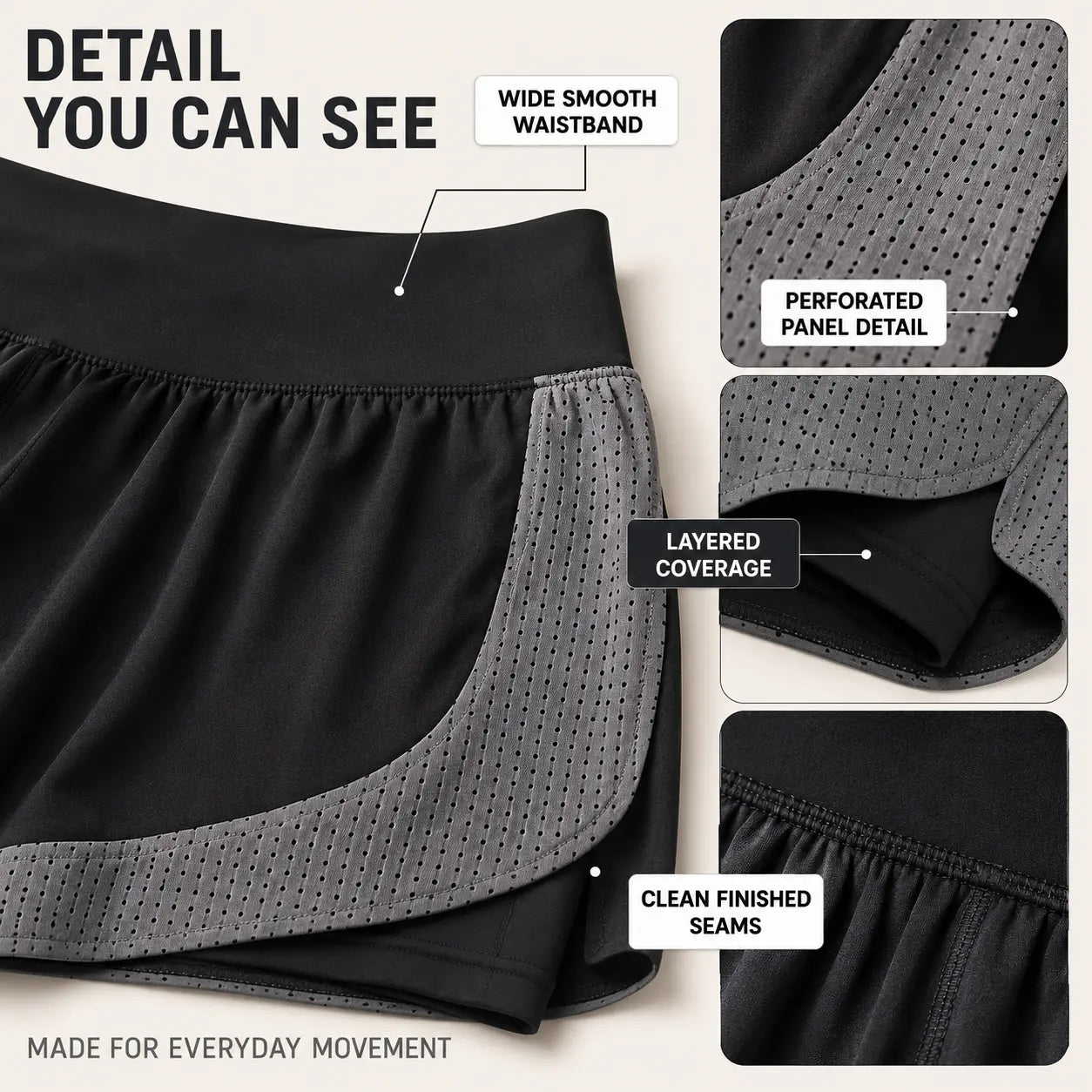 Women's High Waist Layered Athletic Shorts | Breathable Running Shorts | Yoga Training Bottoms | Lightweight Workout Wear Jumartins