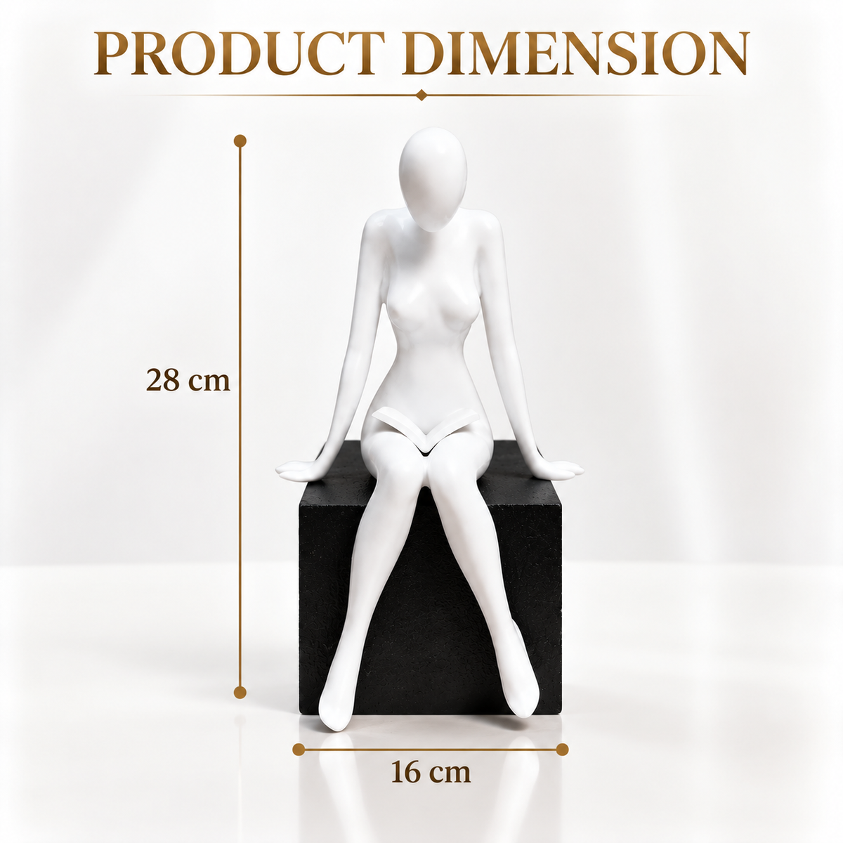 Abstract Sitting Figure Sculpture | Resin Home Decor Statue | Modern Desk Ornament | Minimalist Room Accent | Creative Shelf Decoration