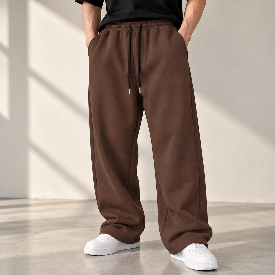 Wide Leg Sweatpants for Men & Women | Loose Fit Drawstring Casual Pants | Oversized Streetwear Jogger Style Everyday Trousers