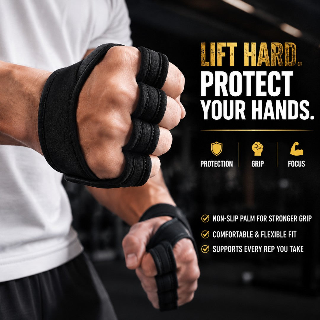 Women Weightlifting Gloves Half Palm Grip Support | Gym Fitness Workout Hand Protector | Non Slip Lifting Gloves