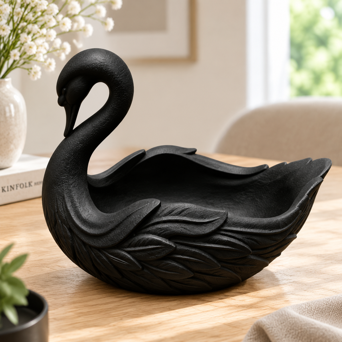 Swan Shaped Storage Tray | Elegant Swan Key Holder Bowl | Decorative Desk Organizer | Home Accent Tray For Jewelry And Small Items