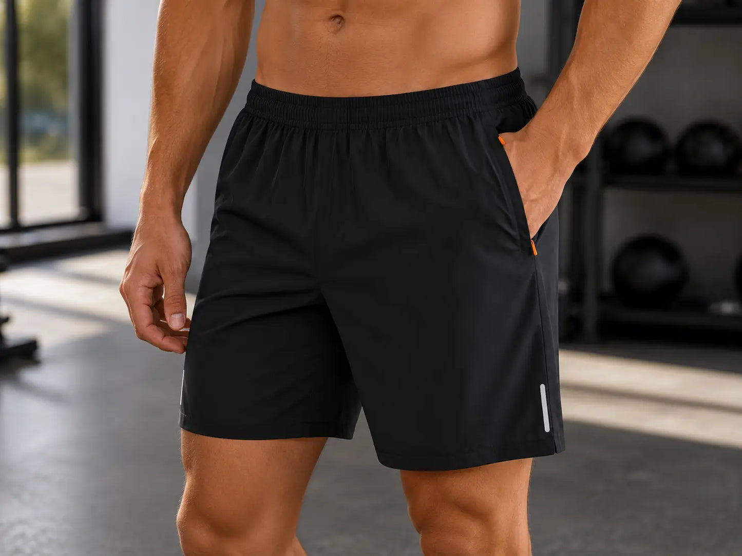 Men’s Lightweight Gym Shorts | Loose Running Beach Pants | Sweat Wicking Workout Short With Zip Pockets Jumartins