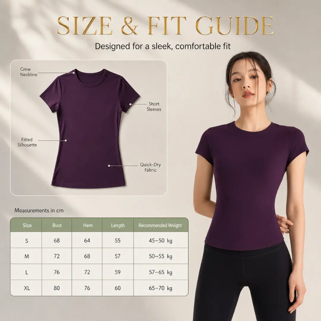 Women’s Fitted Workout Tee | Quick Dry Yoga Top | Short Sleeve Running Shirt | Gym Exercise Clothing Jumartins
