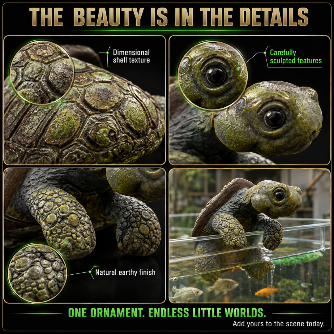 Lifelike Miniature Turtle Ornaments – Garden & Aquarium Decoration