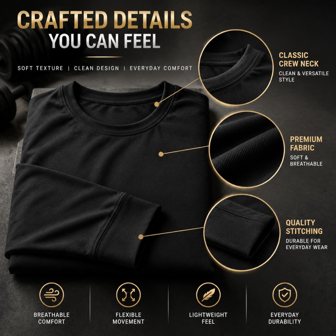 Slim Fit Mens Long Sleeve Shirt | Athletic Workout Top | Cotton Fitness Training Tee | Bodybuilding Gym Wear | Casual Sports Shirt
