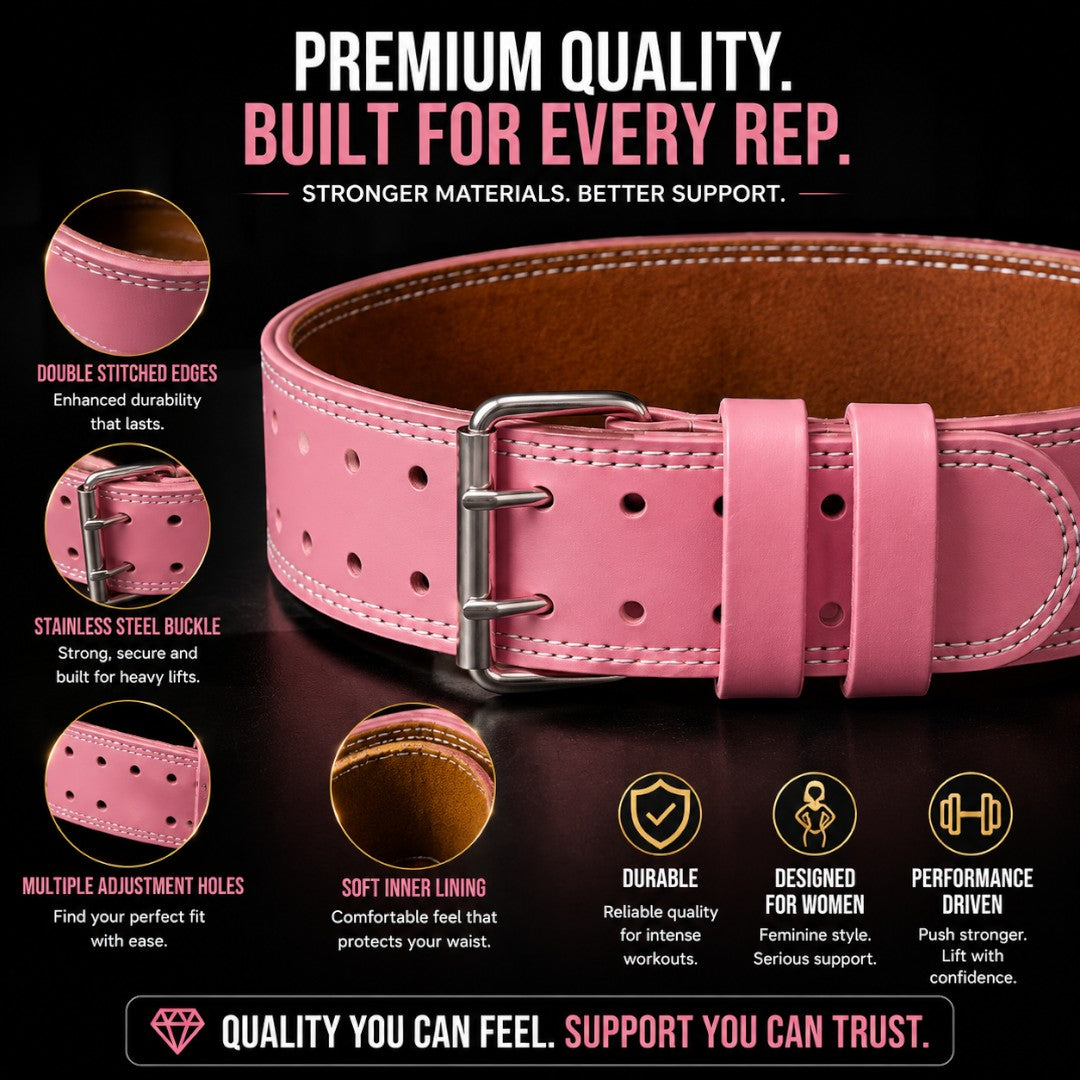 Women Weight Lifting Belt | 10.5cm Wide Gym Support Belt | Adjustable Powerlifting Belt | Squat Training Back Support | Fitness Workout Gear