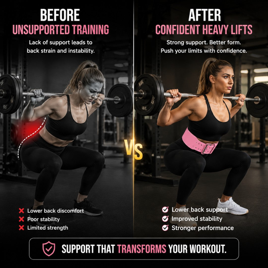 Women Weight Lifting Belt | 10.5cm Wide Gym Support Belt | Adjustable Powerlifting Belt | Squat Training Back Support | Fitness Workout Gear