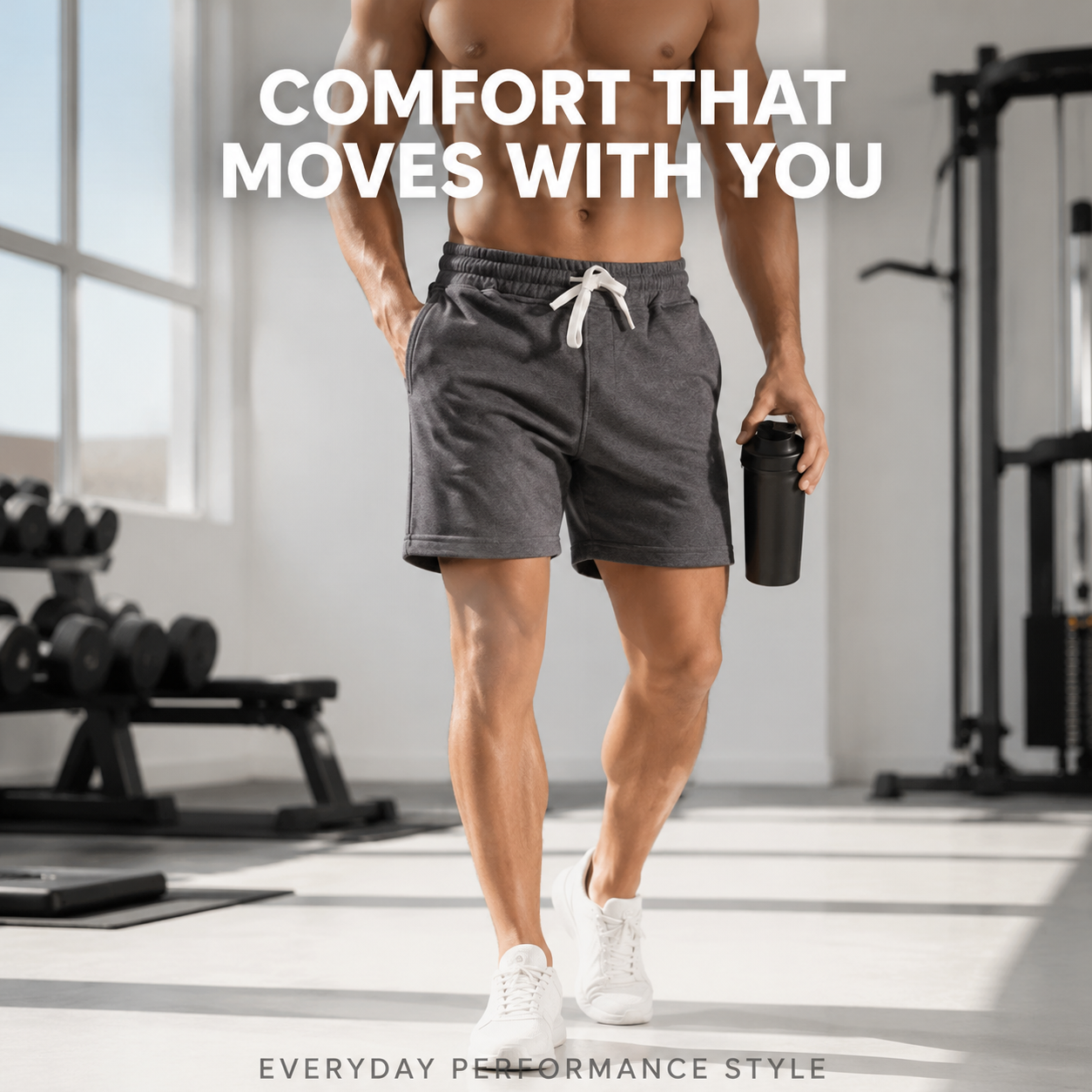 Men Gym Shorts | Casual Sport Shorts | Elastic Waist Shorts | Running Workout Shorts | Summer Activewear Shorts | 2 Piece Shorts Set