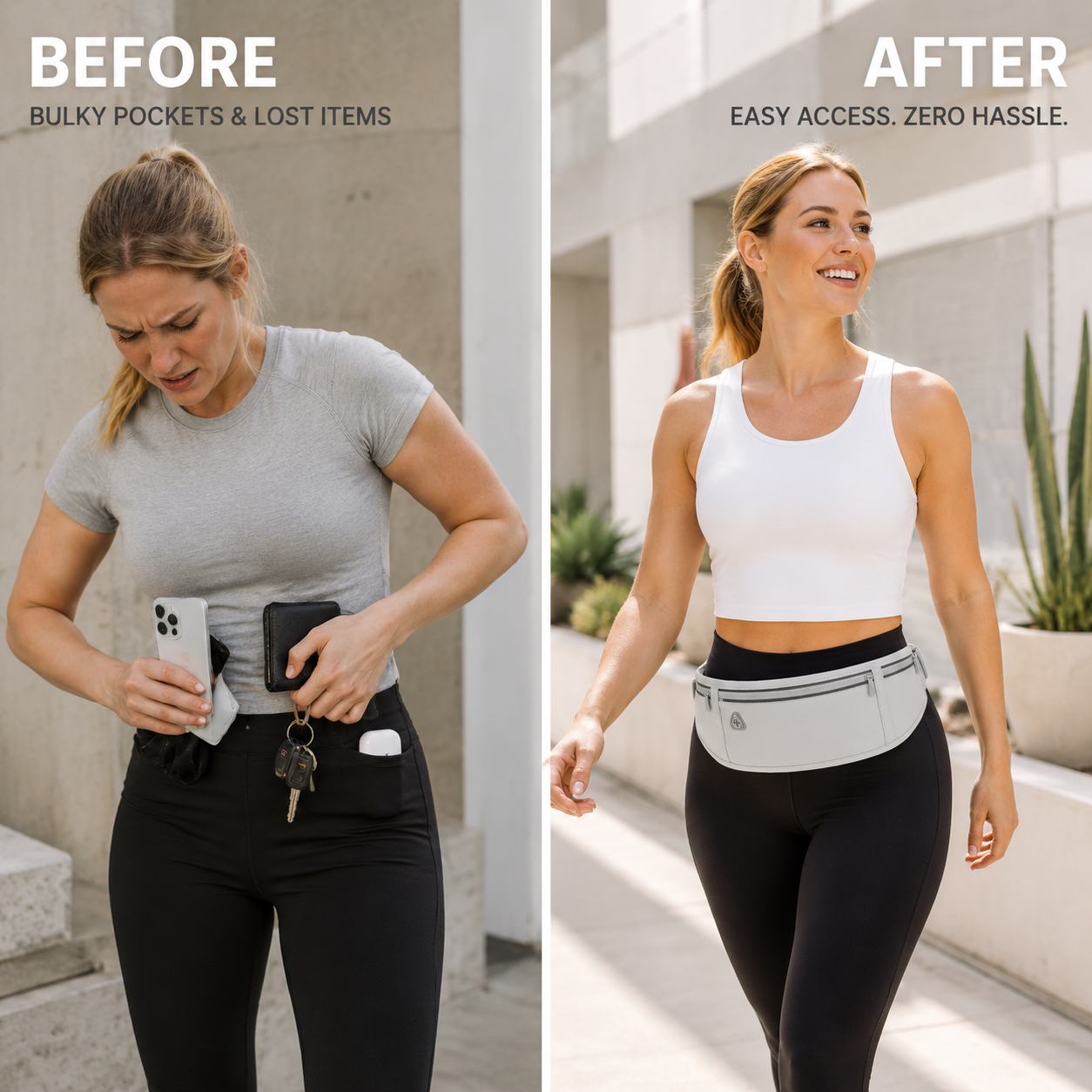 Running Waist Pack | Slim Sport Belt Bag | Portable Fanny Pack | Adjustable Strap Bag | Travel Walking Pouch | Daily Carry Bag