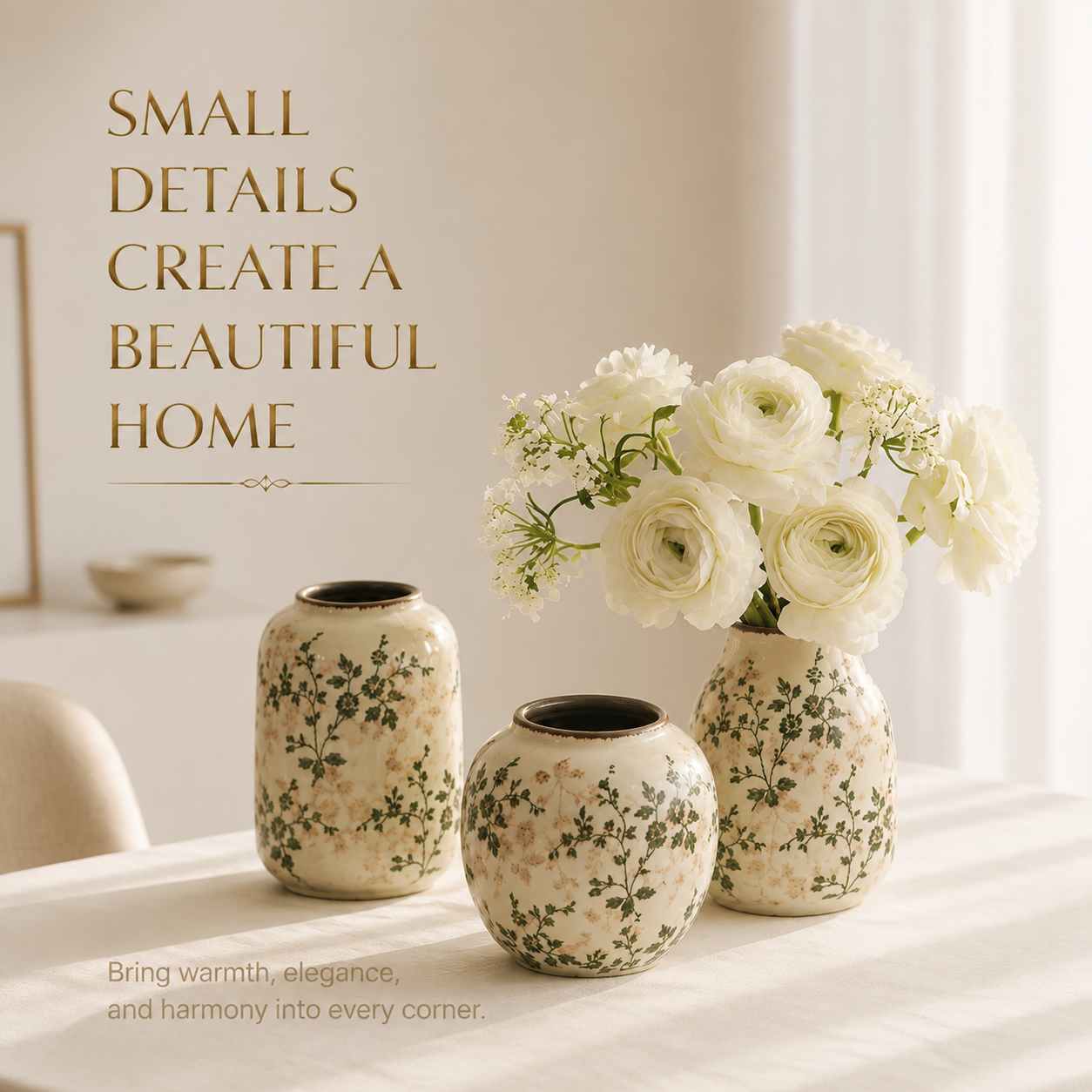 Ceramic Vase Home Decor | Handmade Flower Display Vase | Bohemian Table Decoration | Living Room Accent Piece | Dried Flower Holder