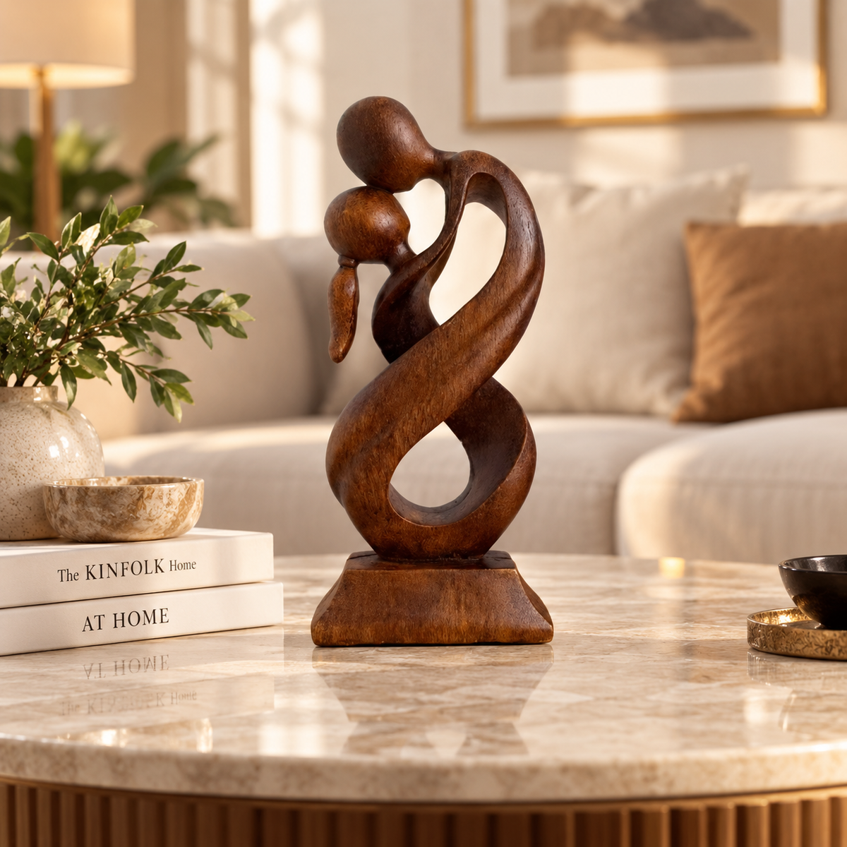 Couple Embrace Sculpture | Romantic Love Statue | Abstract Resin Home Decor | Anniversary Gift | Shelf Table Decor