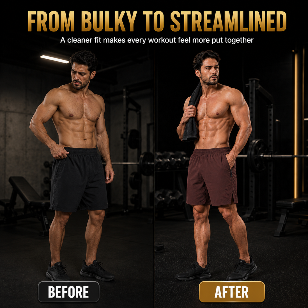 Men’s Gym Shorts | Lightweight Training Bottoms | Elastic Waist Running Wear | Side Pocket Workout Shorts | Fitness Bottom