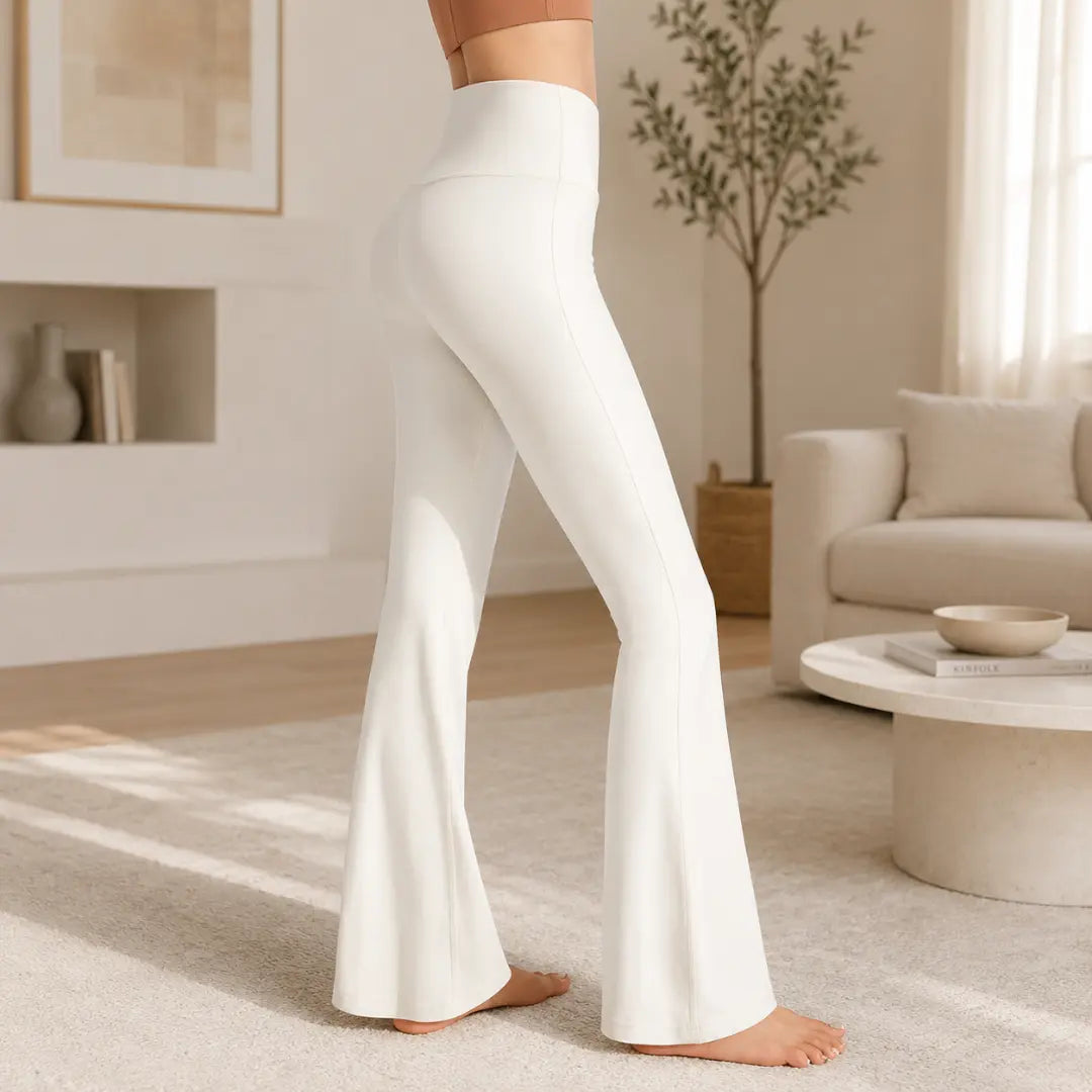 Naked High Waisted Pants | Waist Cinching Fit | Hip Lifting Yoga Pants | Elastic Bell Bottom Pants Jumartins