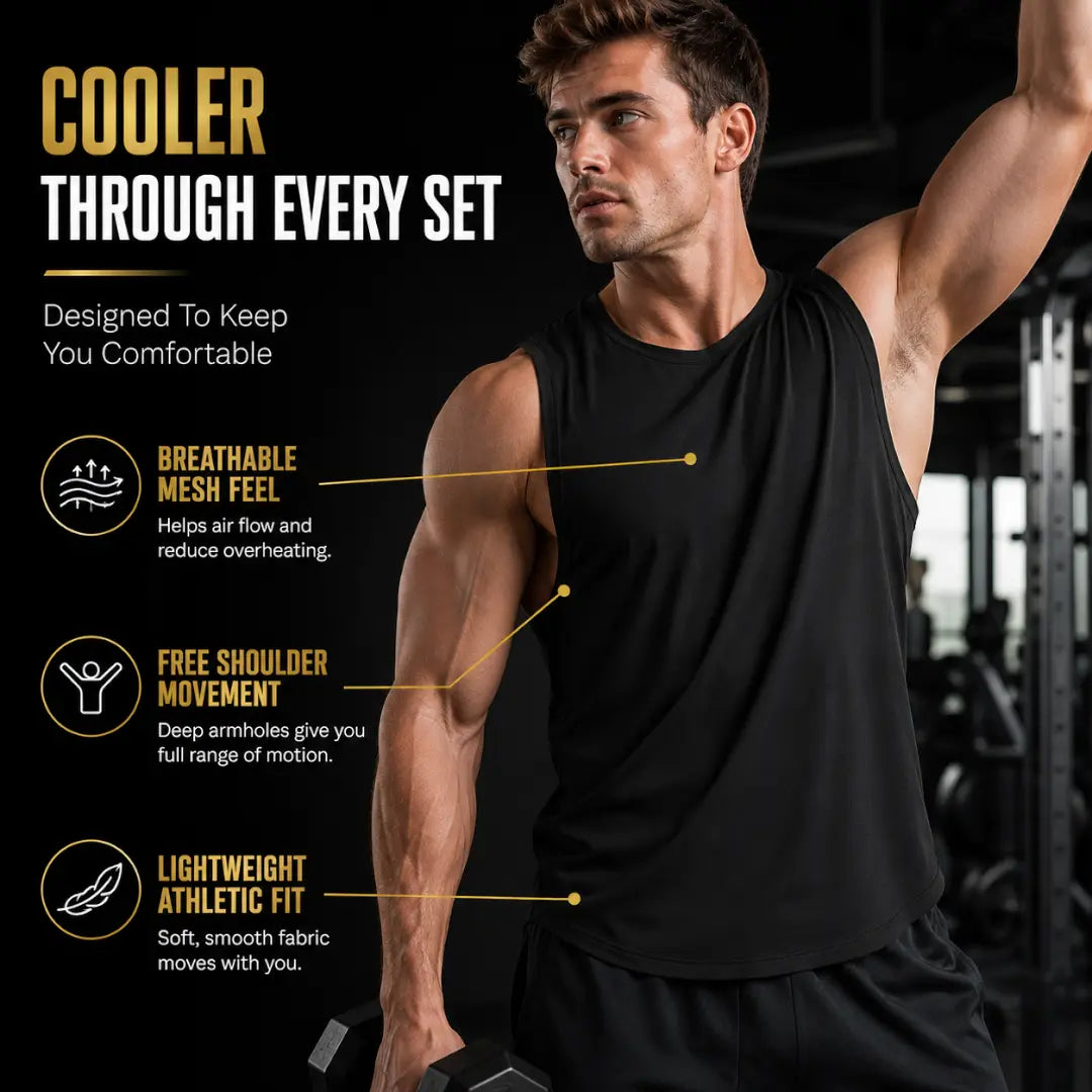 Quick Dry Workout Tank Top | Men's Sleeveless Gym Shirt | Breathable Mesh Singlet | Fitness Basketball Training Wear Jumartins