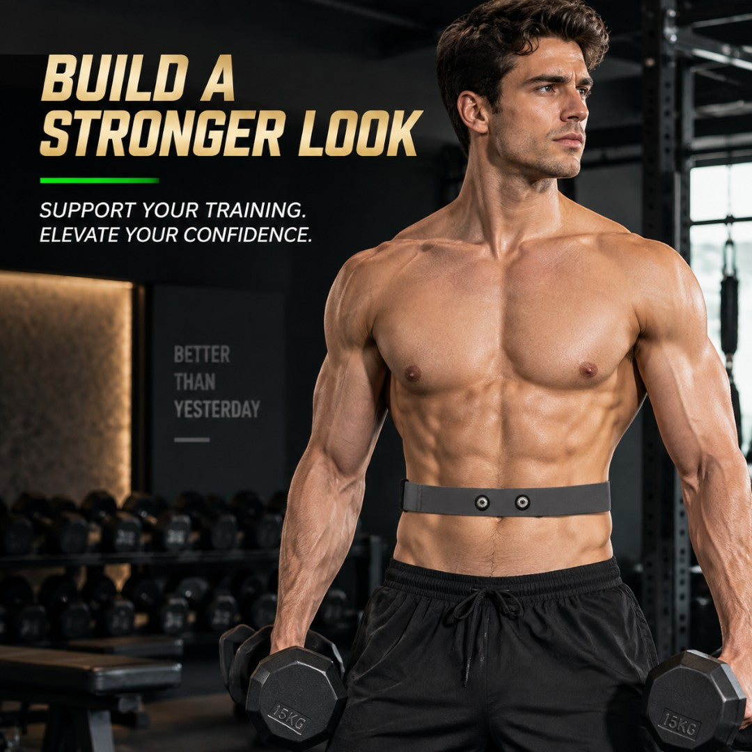 Men Waist Support Belt | Adjustable Body Shaping Band for Fitness Training, Core Support, Workout Wear and Everyday Confidence