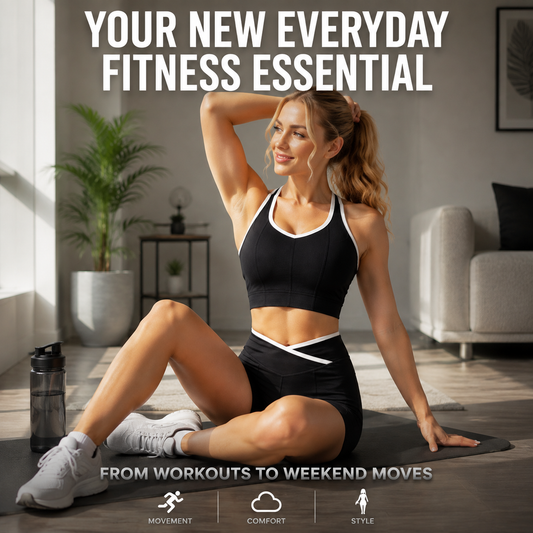 Women Workout Set | Halter Top Shorts Set | High Waist Yoga Outfit | Two Piece Activewear Set | Fitness Gym Clothing