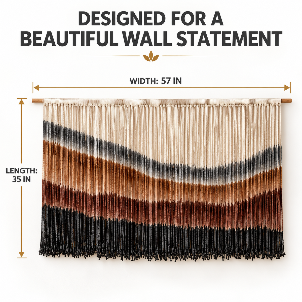 Macrame Wall Art Hand Knotted Tapestry | Earthy Boho Wall Hanging | Living Room Bedroom Home Decor
