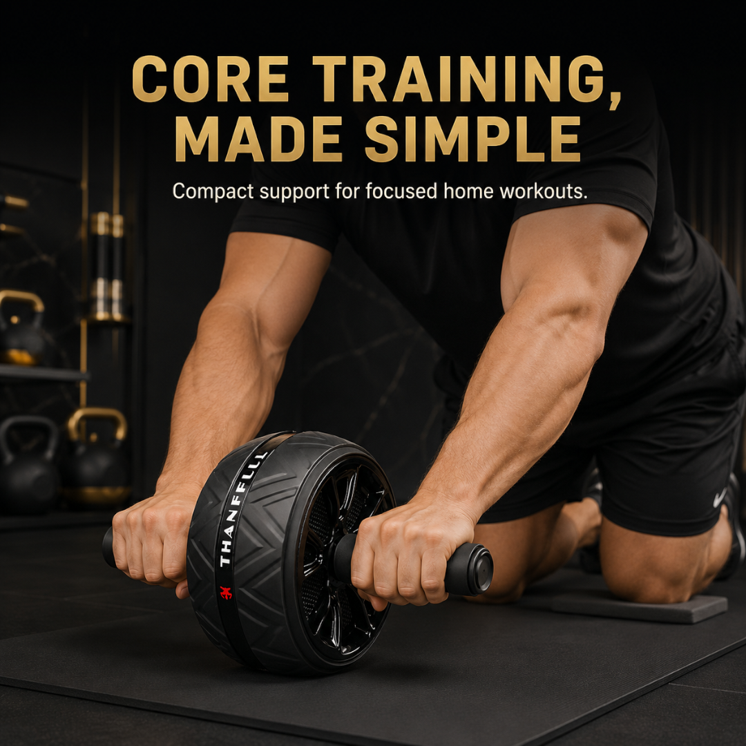 Ab Roller Wheel | Core Workout Trainer | Non Slip Fitness Wheel | Home Gym Ab Exercise Equipment | Compact Training Tool