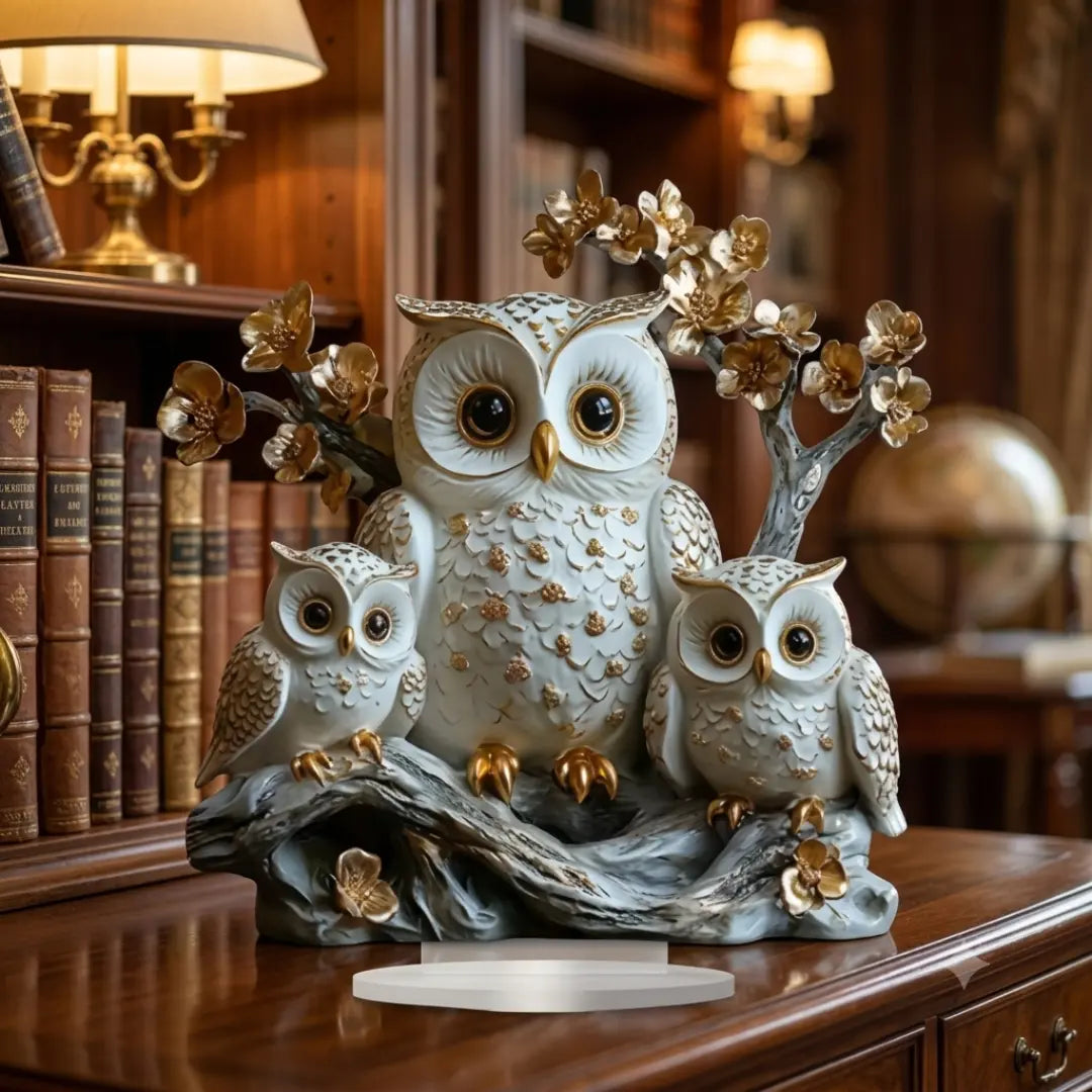 Owl Family Acrylic Decor, Desk Ornament, Cute Shelf Accent, Cozy Home Piece, Office Table Decor, Festival Gift Idea Jumartins
