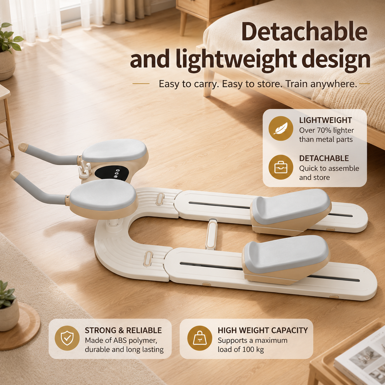 Home Abdominal Trainer | Sliding Knee Exercise Machine | Mountain Climber Workout Device | Compact Indoor Fitness Equipment