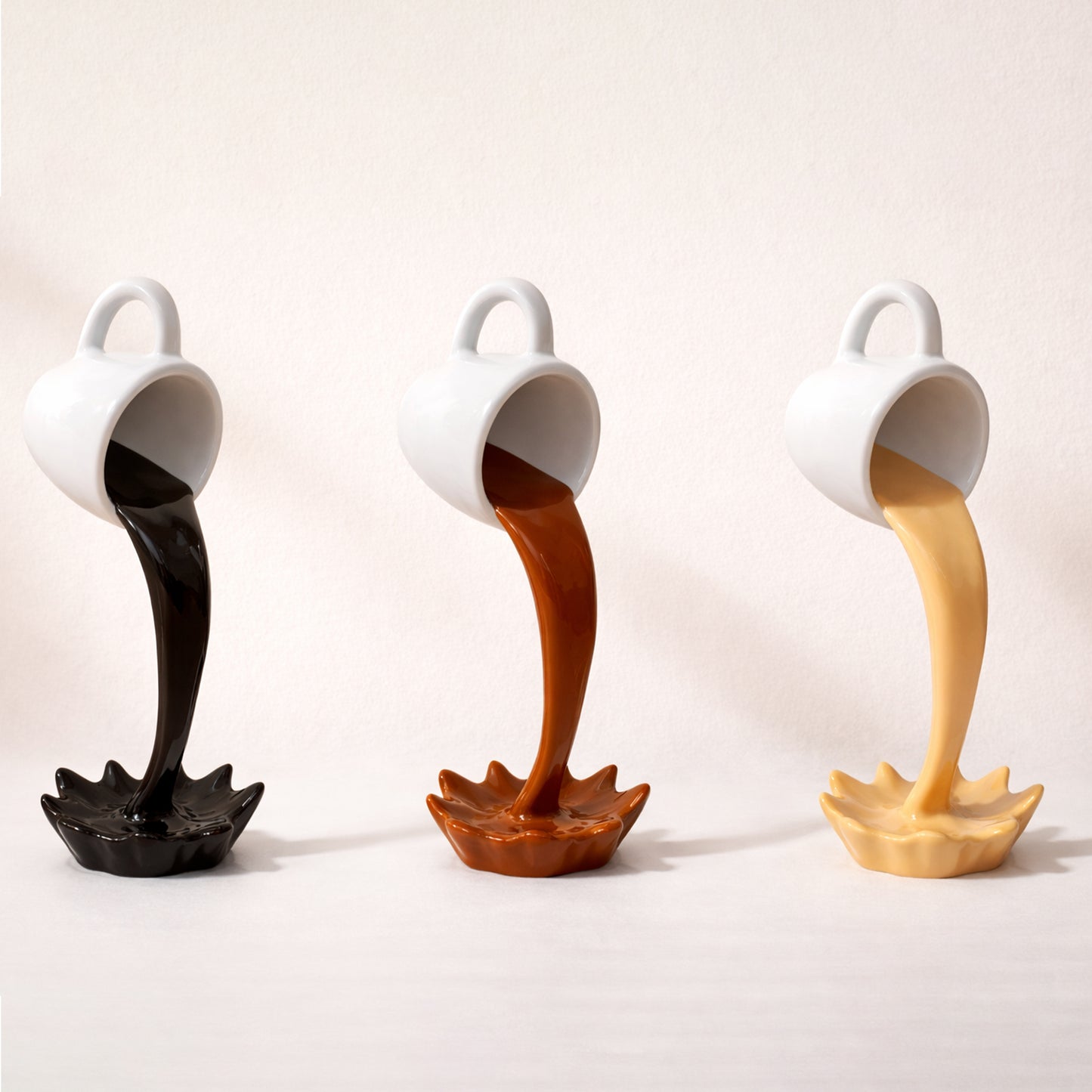 Floating Spilling Coffee Cup Sculpture Decor