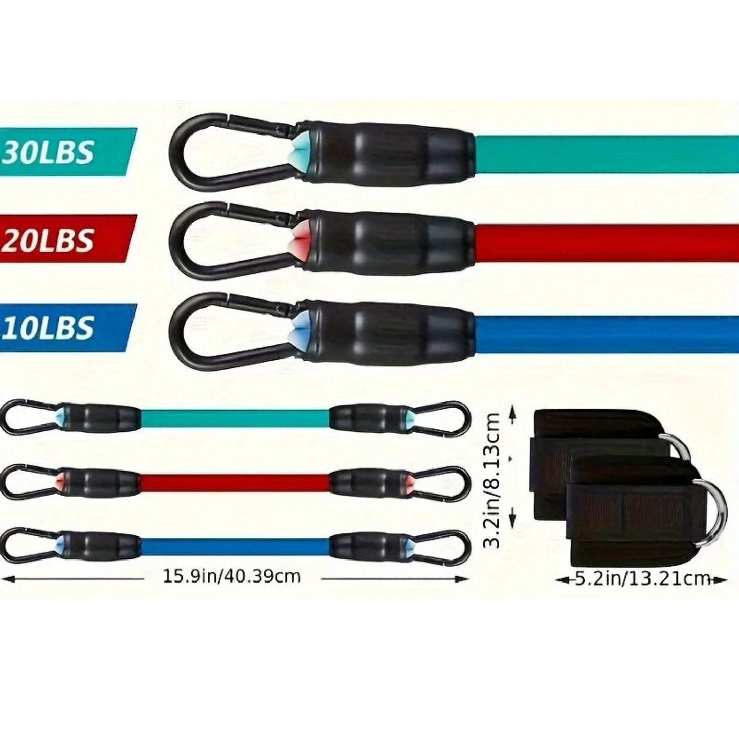 Ankle Strap Resistance Bands Set | Lower Body Resistance Band Trainer