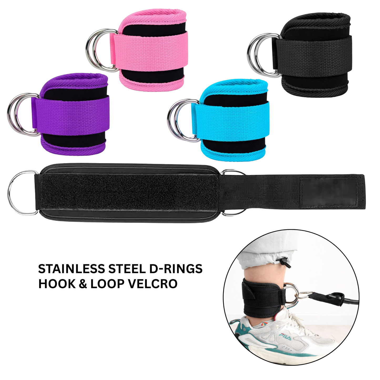 Ankle Strap Resistance Bands Set | Lower Body Resistance Band Trainer