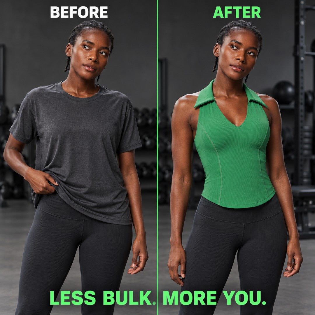 Sleeveless Yoga Top for Women | Collared V Neck Workout Shirt, Slim Fit Racerback Fitness Tank for Gym, Running, Dance and Summer Outfits