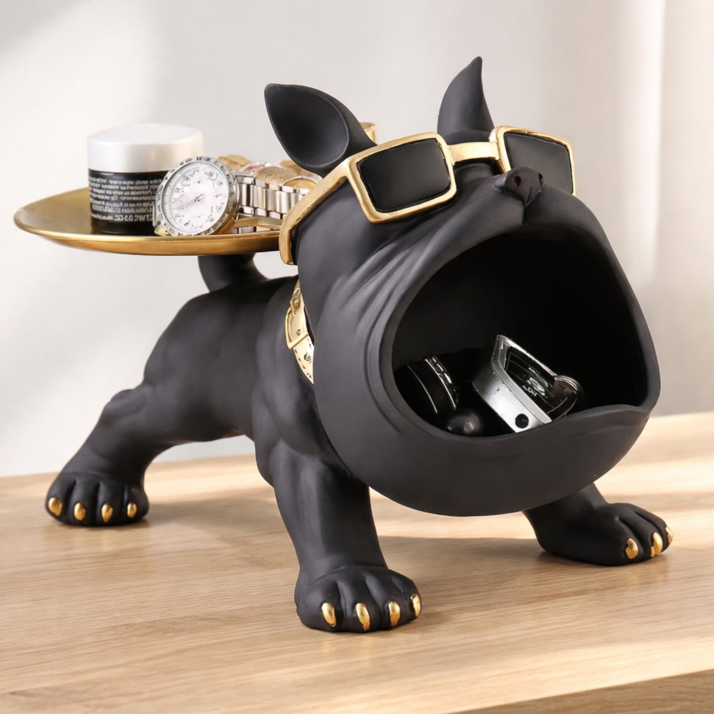 Cute Bulldog Storage Figurine with Tray – Unique Gift for Dog Lovers & Home Decor