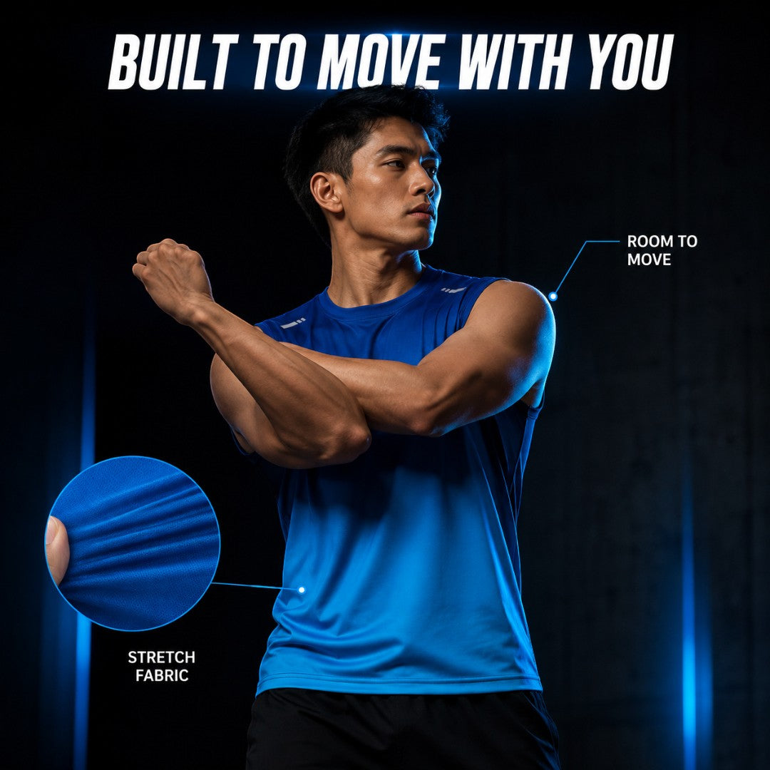 Men's Gradient Sleeveless Running Shirt, Quick Dry Stretch Training Top, Breathable Gym Workout Vest, Lightweight Outdoor Fitness Tank Top